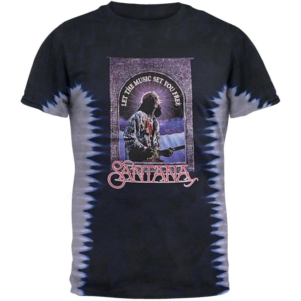 Vintage Santana Tie Dye Shirt - Let the Music T-Shirt - XL