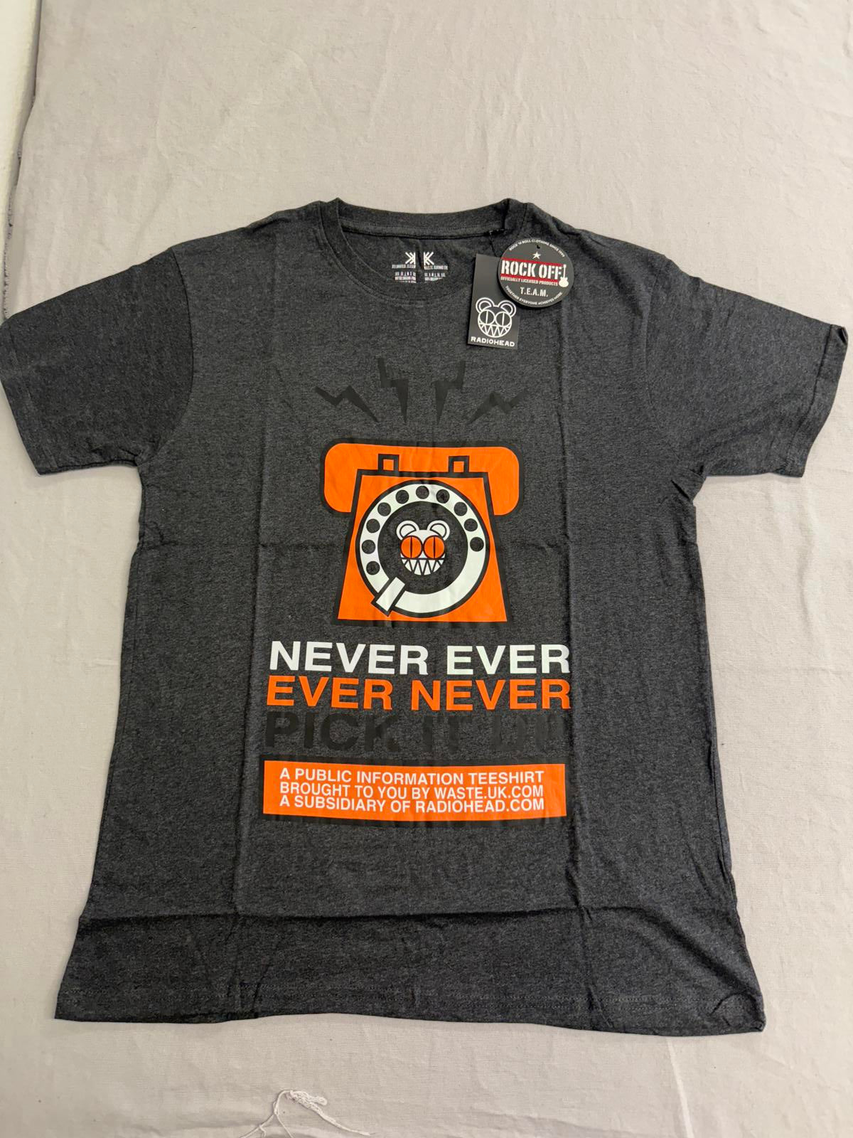 Radiohead Never Ever Phone T-shirt - Waste Clothing L