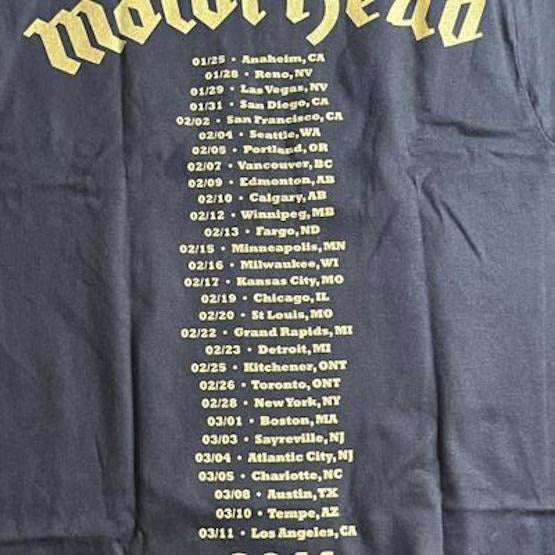 Motorhead England SnaggleTooth T-shirt - Gold 2011 Tour - S