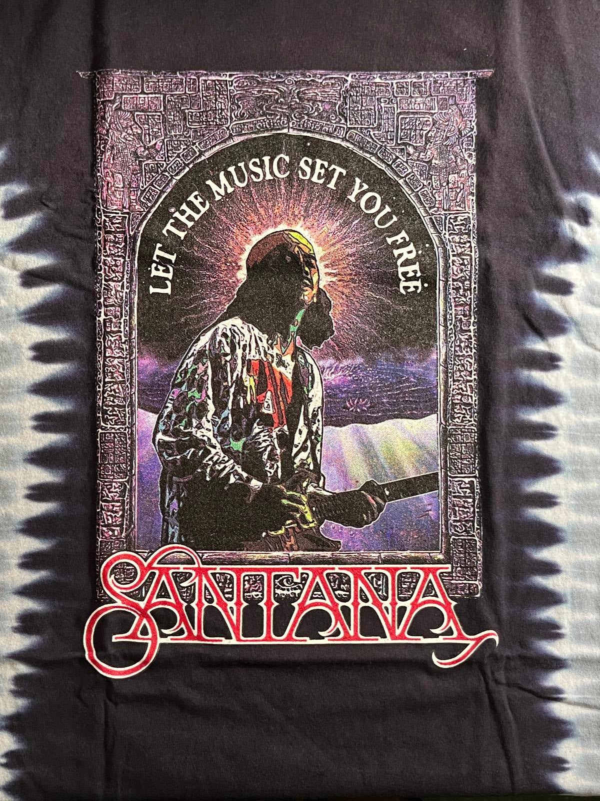 Vintage Santana Tie Dye Shirt - Let the Music T-Shirt - XL