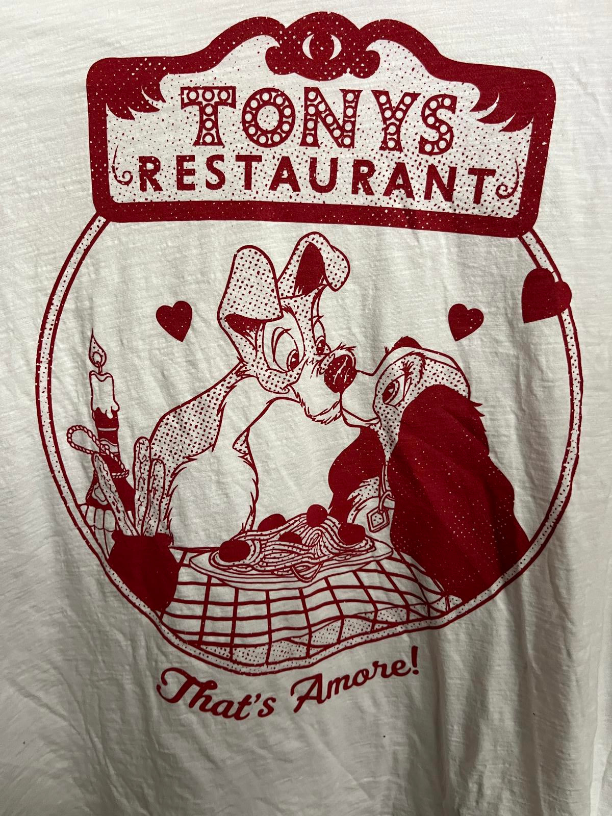 Disney Tonys Restaurant Lady and the Tramp Movie Tee NWT 2XL