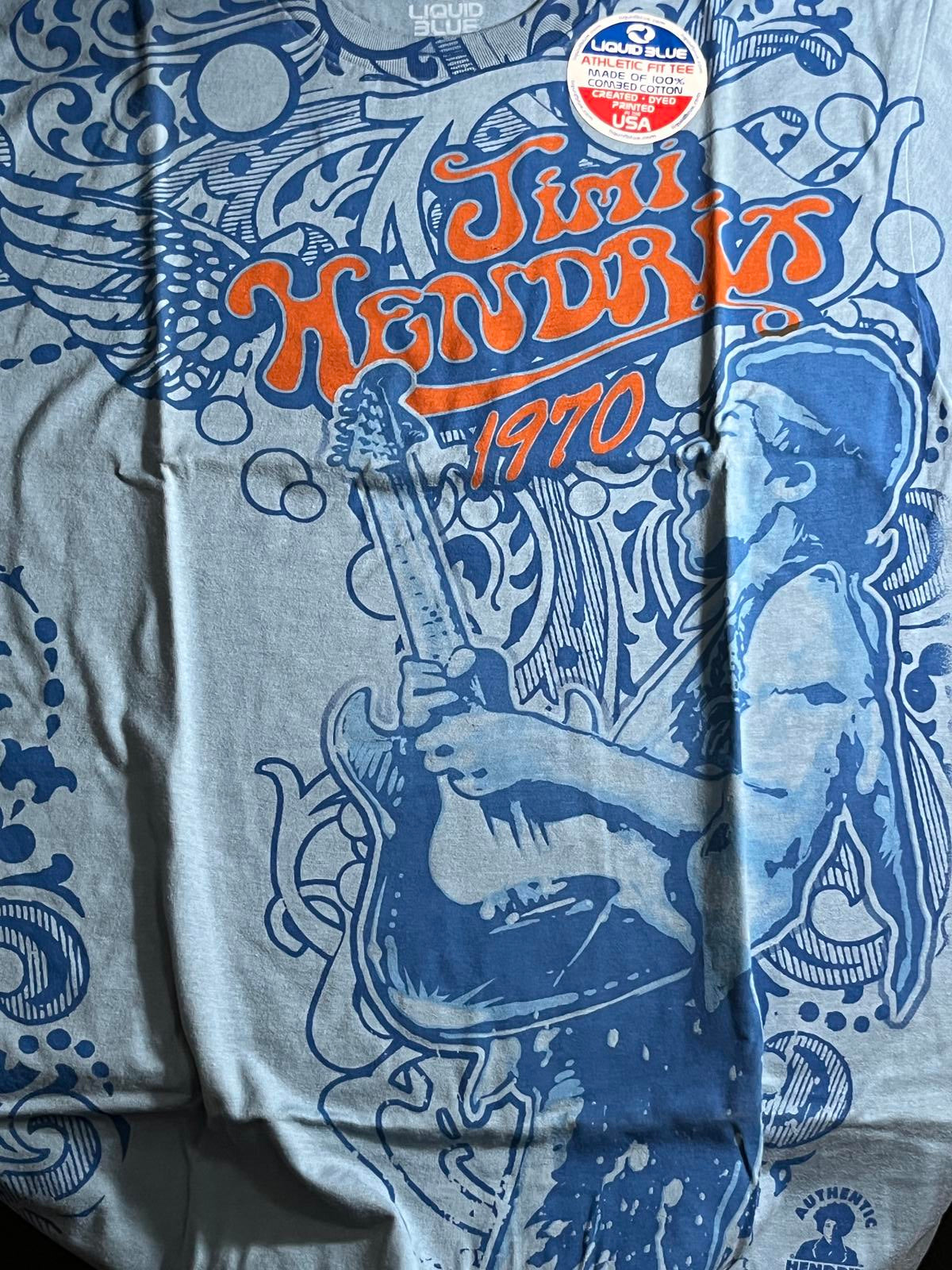 Jimi Hendrix Liquid Blue - Paisley Haze Soft T-Shirt - M