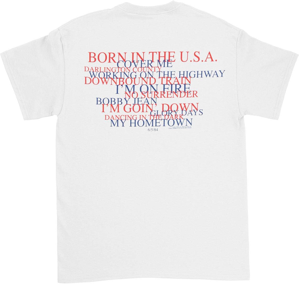 Bruce Springsteen Born in the USA Lyrics Mens T-shirt Officially Licensed