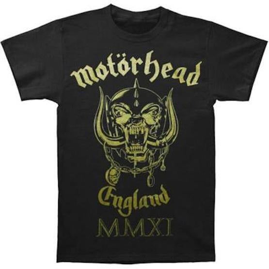 Motorhead England SnaggleTooth T-shirt - Gold 2011 Tour - S