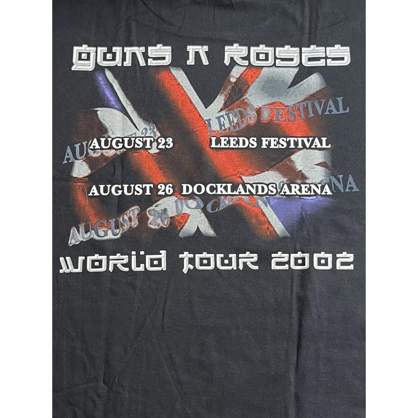 T-shirt Guns n Roses 2002 World Tour Shirt - Union Jack Flag - XL