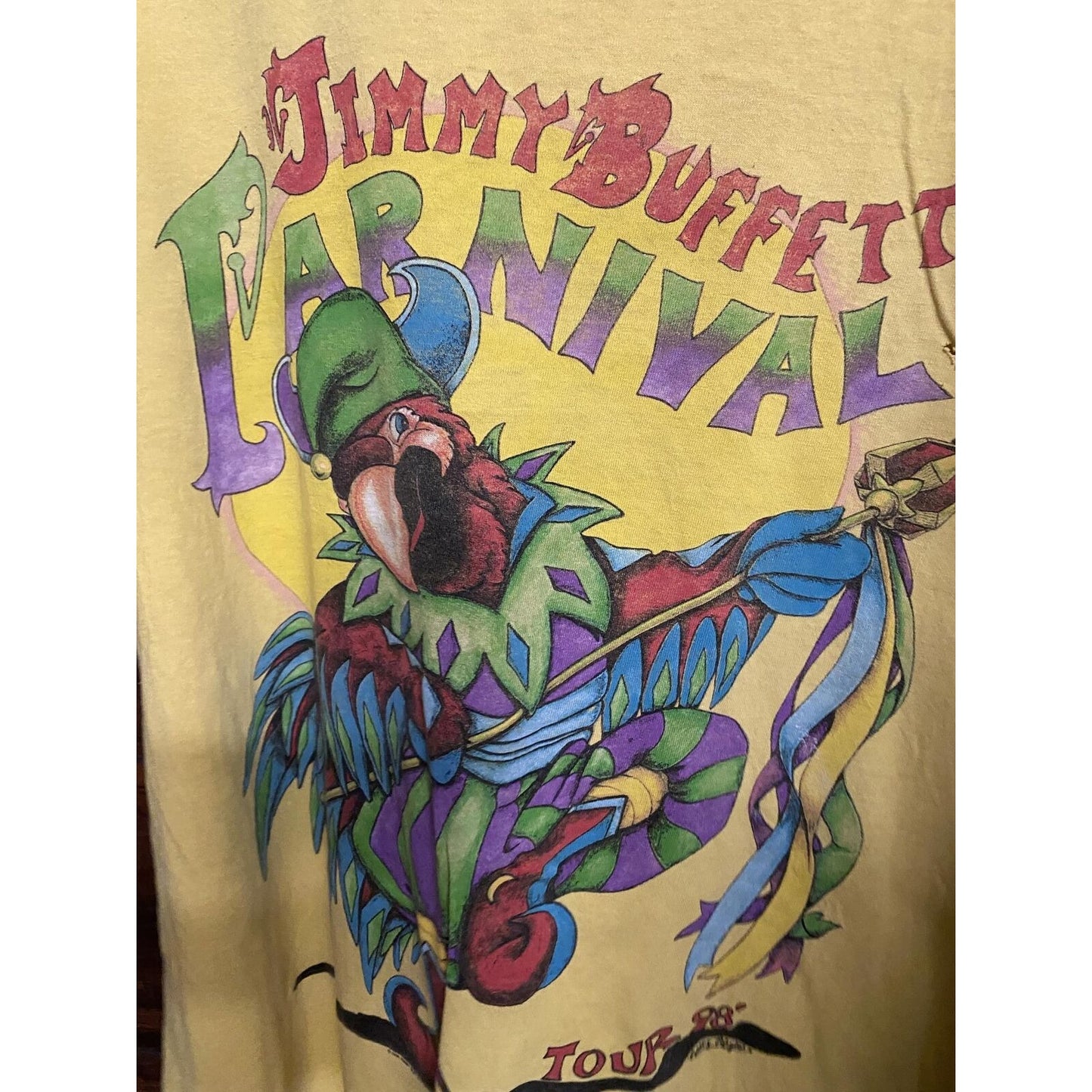 Vintage Jimmy Buffett T-shirt Carnival Tour 1998 Parrot - XL