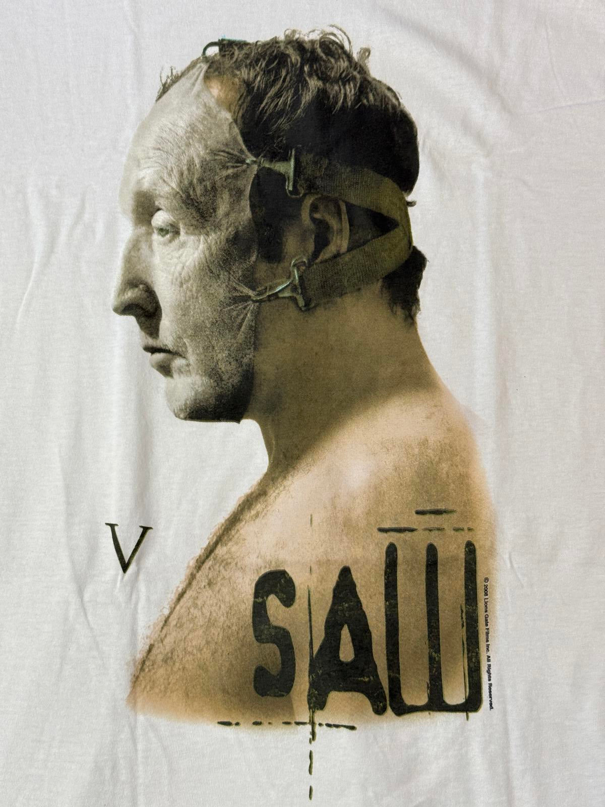Saw 5 Movie Shirt Five Jigsaw Mask Tobin Bell- S