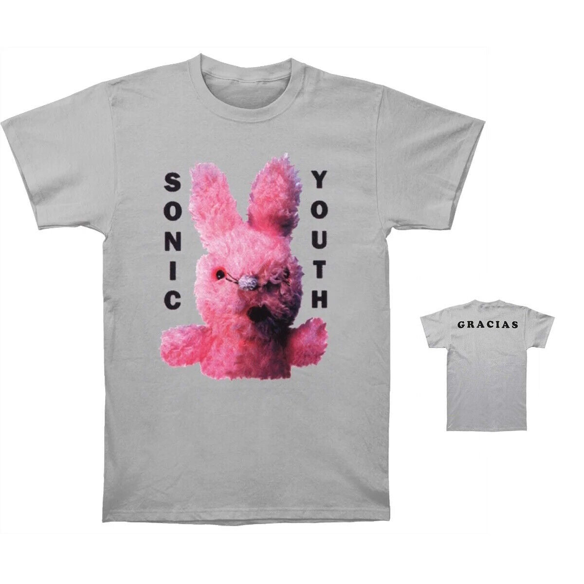Sonic Youth Dirty Bunny Mens T-shirt - Gracias on Back