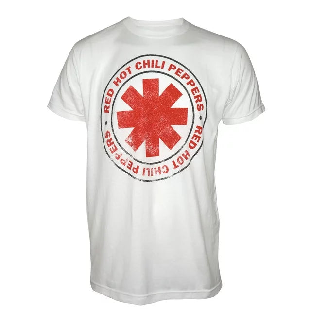 RHCP Red Hot Chili Peppers Asterisk Distressed Black Logo Mens T-shirt Officially Licensed