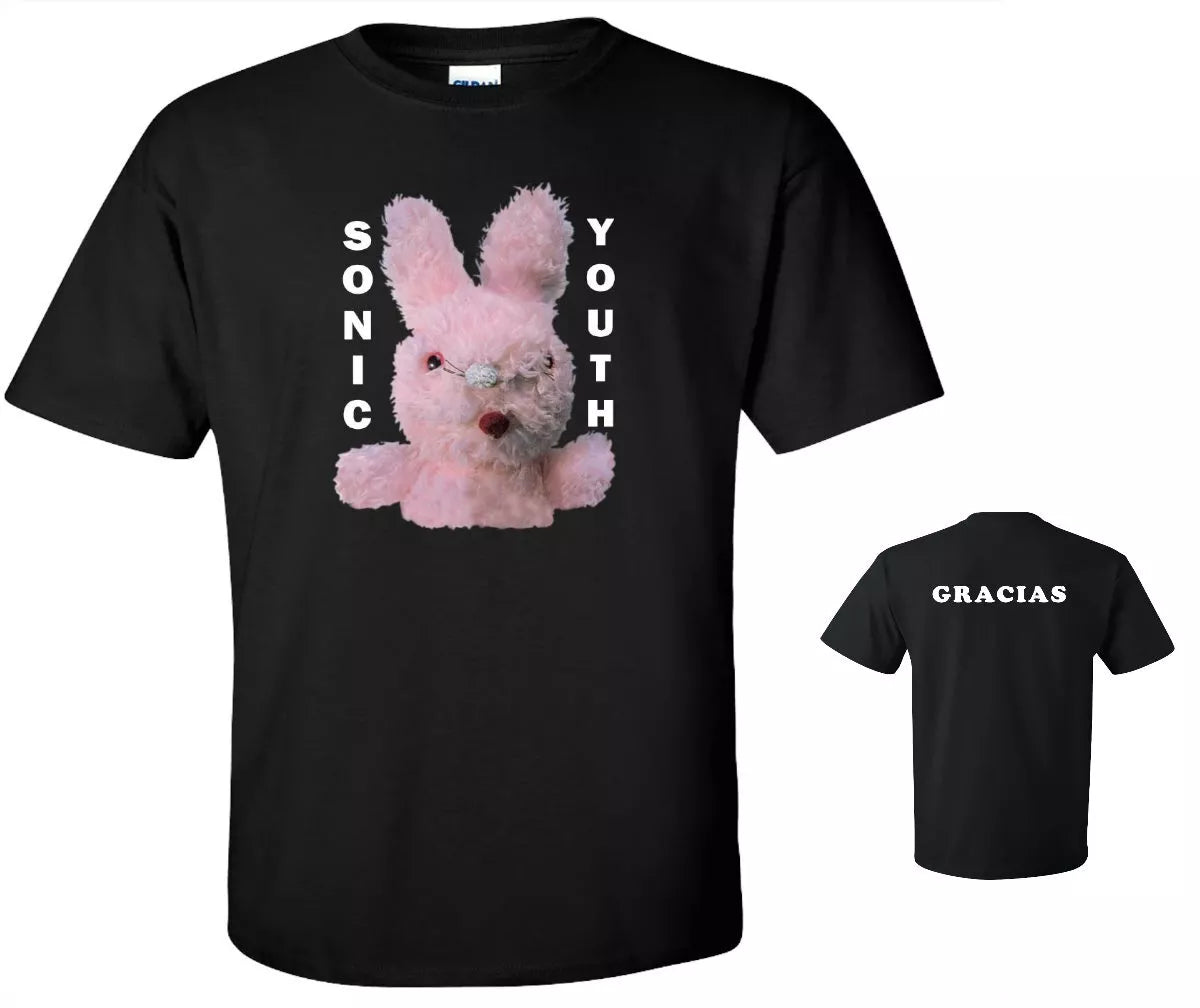 Sonic Youth Dirty Bunny Mens T-shirt - Gracias on Back