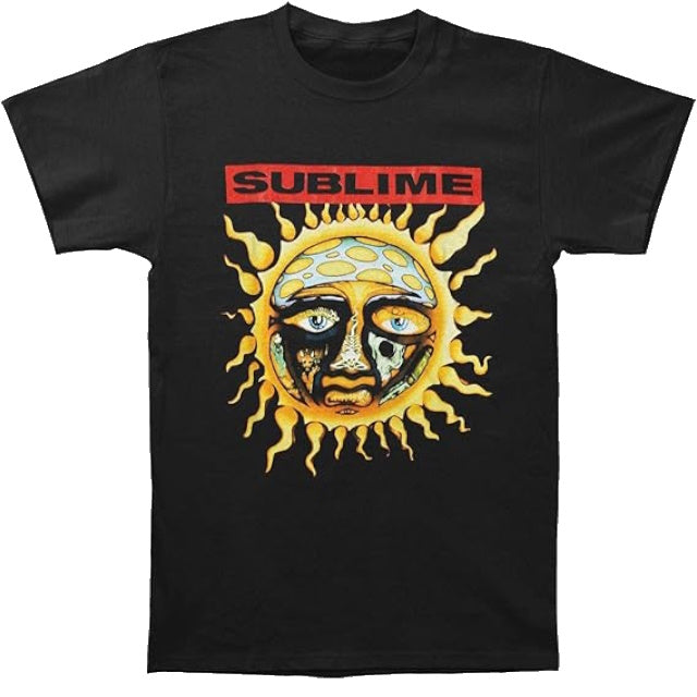 Sublime Sun Logo Mens T-shirt- Black / White / Blue