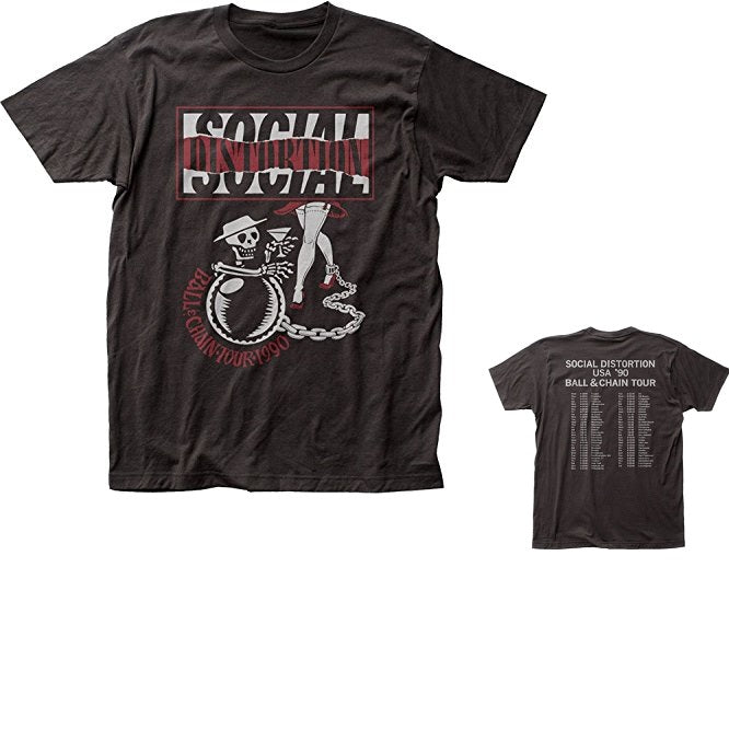 Social Distortion Ball and Chain Tour Mens T-shirt Officially Licensed