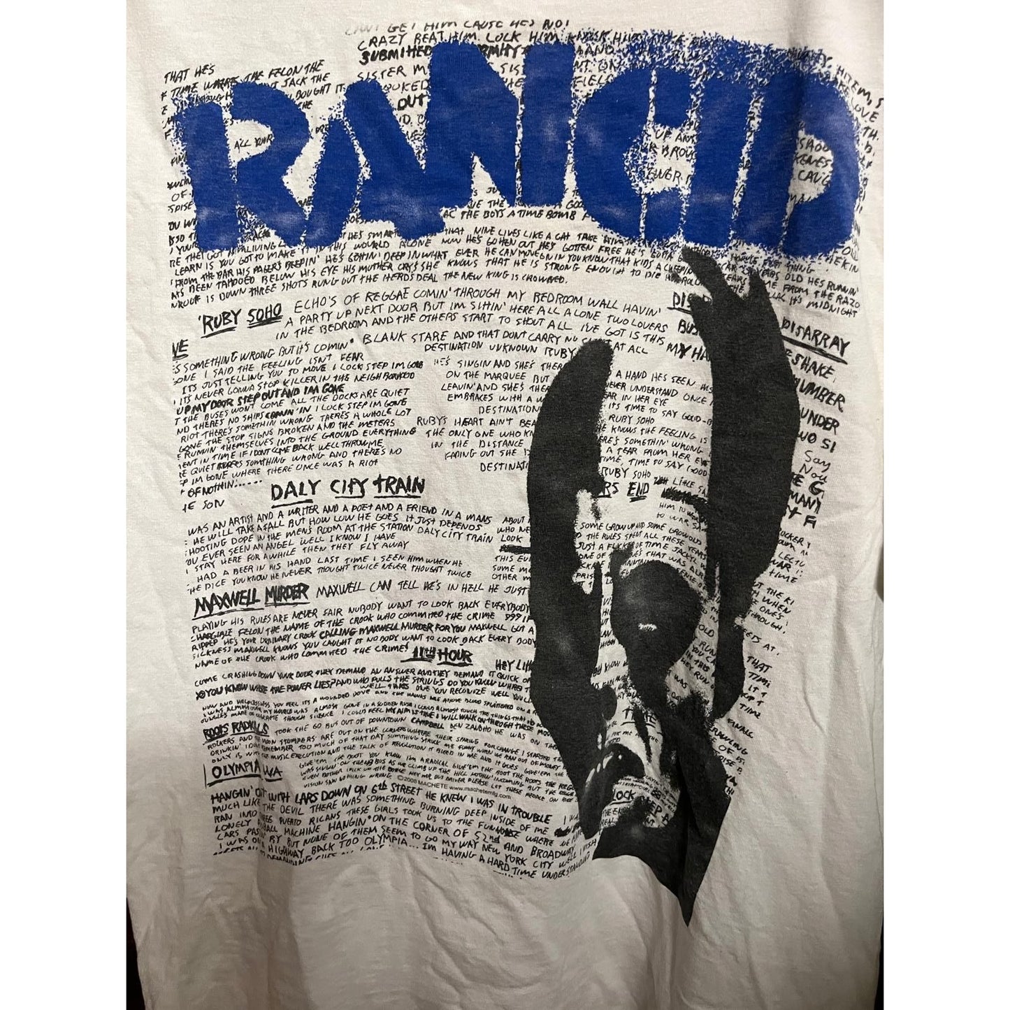 1995 Rancid Shirt Vintage 11th Hour Lyrics- Punk T-shirt - M