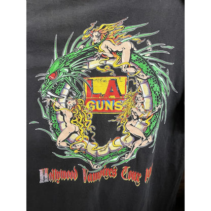 VTG LA Guns Hollywood T-shirt Tour 1991 Faces Vintage Shirt - L