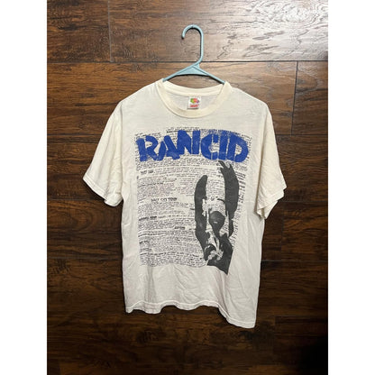 1995 Rancid Shirt Vintage 11th Hour Lyrics- Punk T-shirt - M