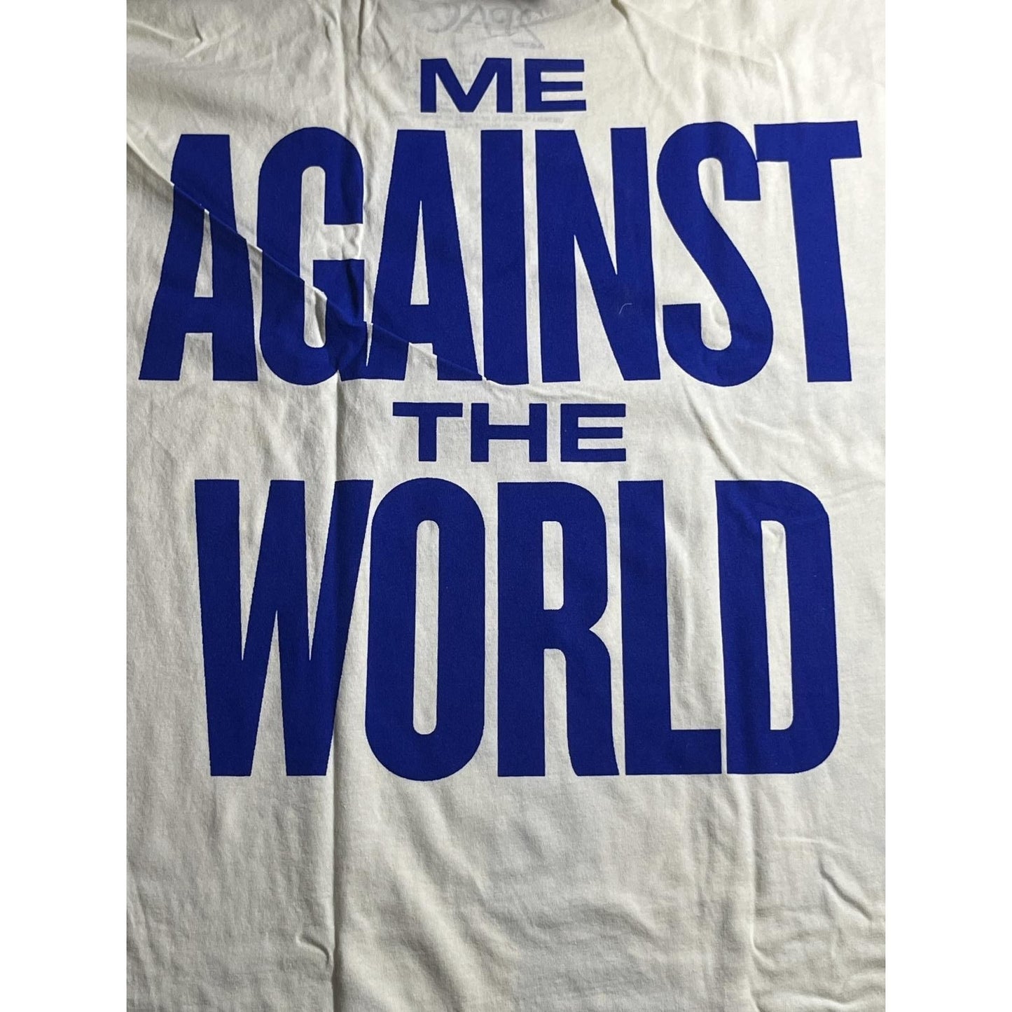 Tupac Bandana Tee - Me Against the World Shirt Blue/Cream - XL