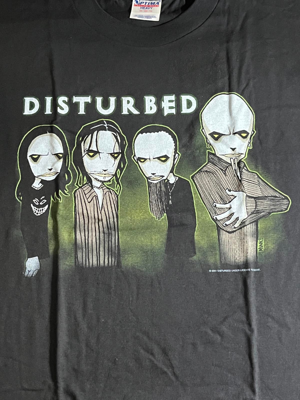 VTG Disturbed Band Anime T-shirt Midnight Glow In The Dark M