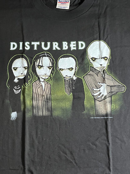 VTG Disturbed Band Anime T-shirt Midnight Glow In The Dark M