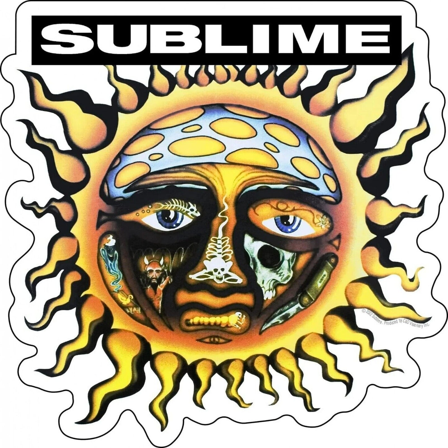 Sticker Sublime Sun Logo  5x5 C&D Vinyl Decal Stickers