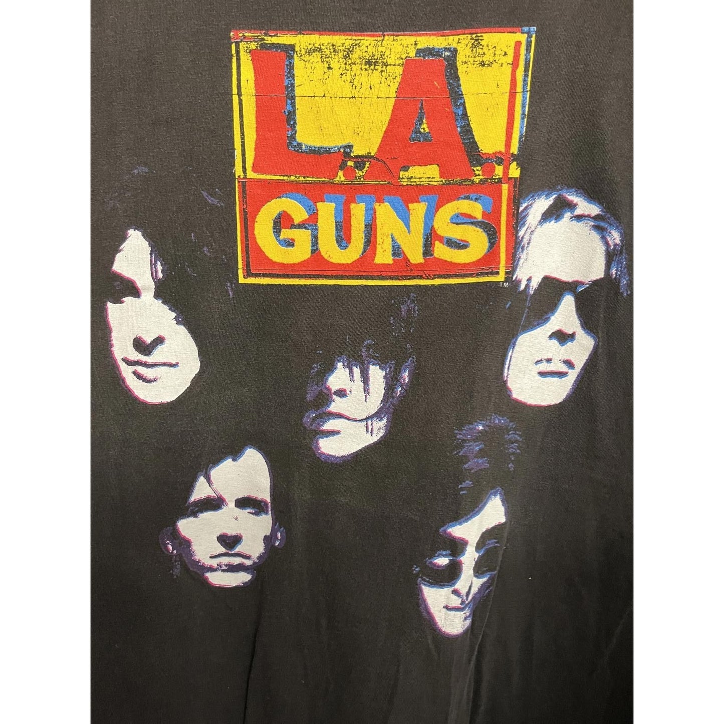 VTG LA Guns Hollywood T-shirt Tour 1991 Faces Vintage Shirt - L