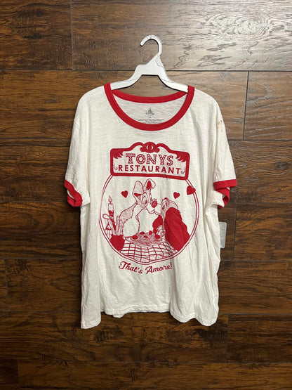 Disney Tonys Restaurant Lady and the Tramp Movie Tee NWT 2XL
