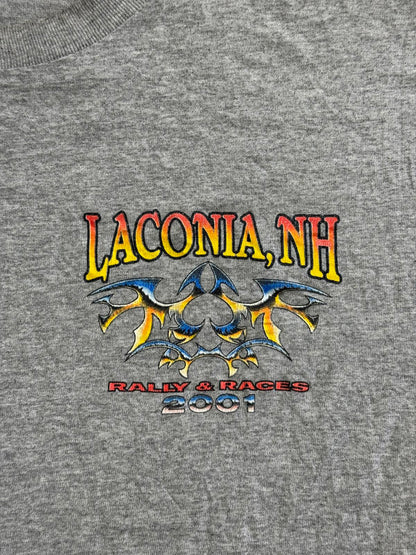 Y2K Tribal Biker T-shirt Laconia New Hamsphire Rally & Races