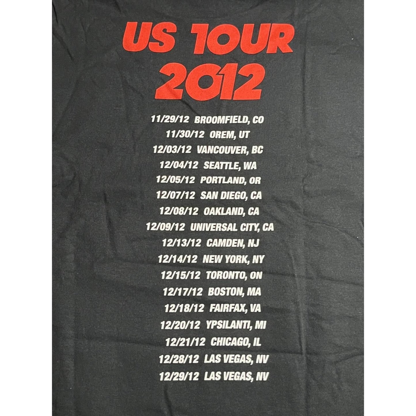 The Killers T-shirt Battle Born Album 2012 Tour T-shirt - XL