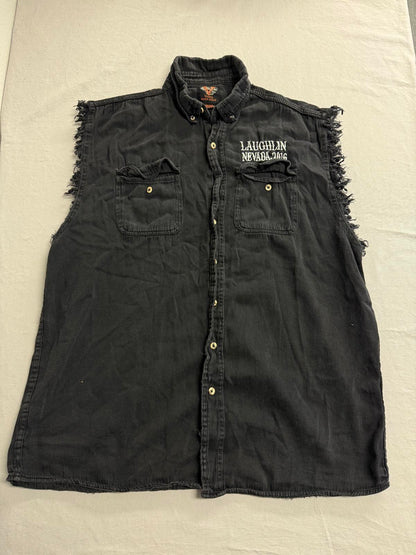 Biker Vest Laughlin Nevada Grim Reaper Ace of Spades 3XL