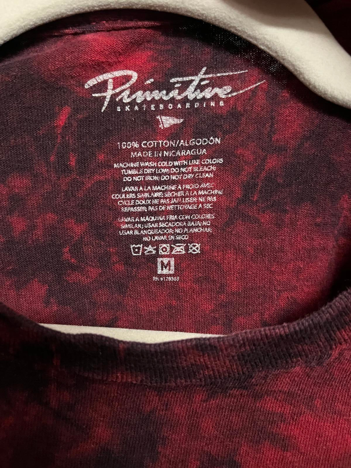 Primitive Skateboarding T-shirt - Black/Red Rose Tie Dye -M