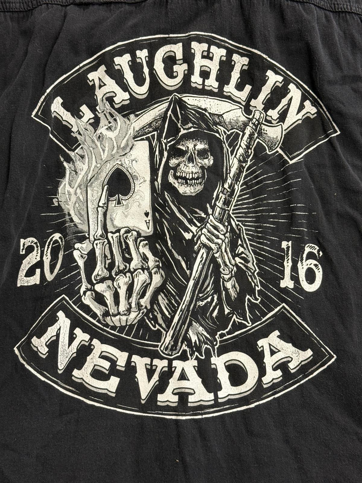 Biker Vest Laughlin Nevada Grim Reaper Ace of Spades 3XL