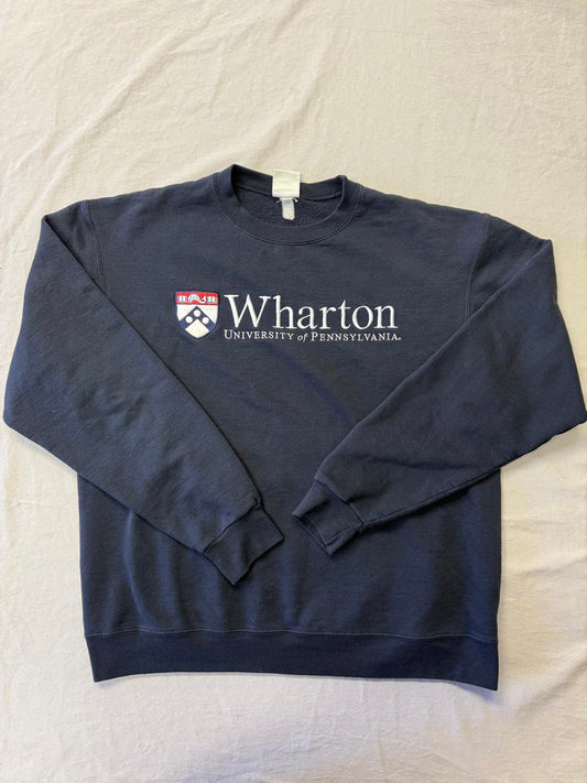 VTG UPenn Wharton Crewneck - University of Penn Sweatshirt L