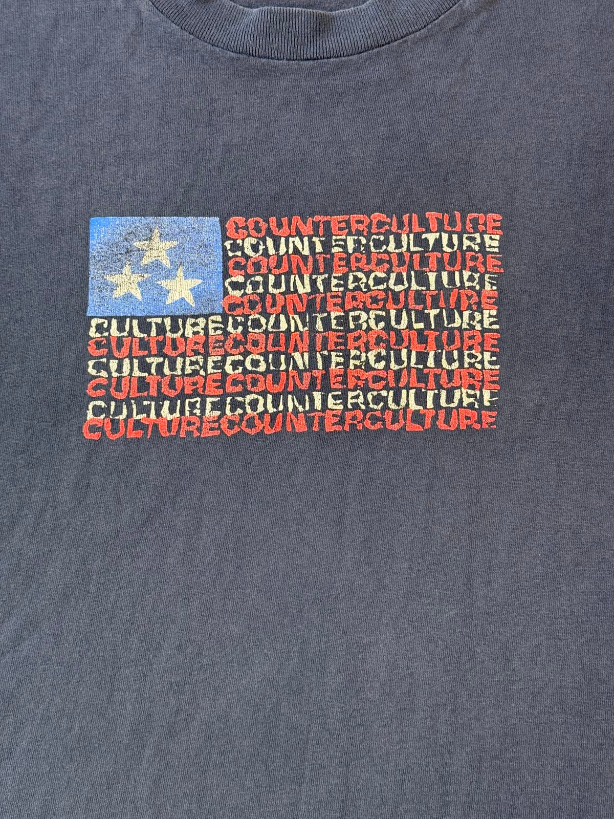 VTG Counter Culture T-shirt American Flag Skate Tee L