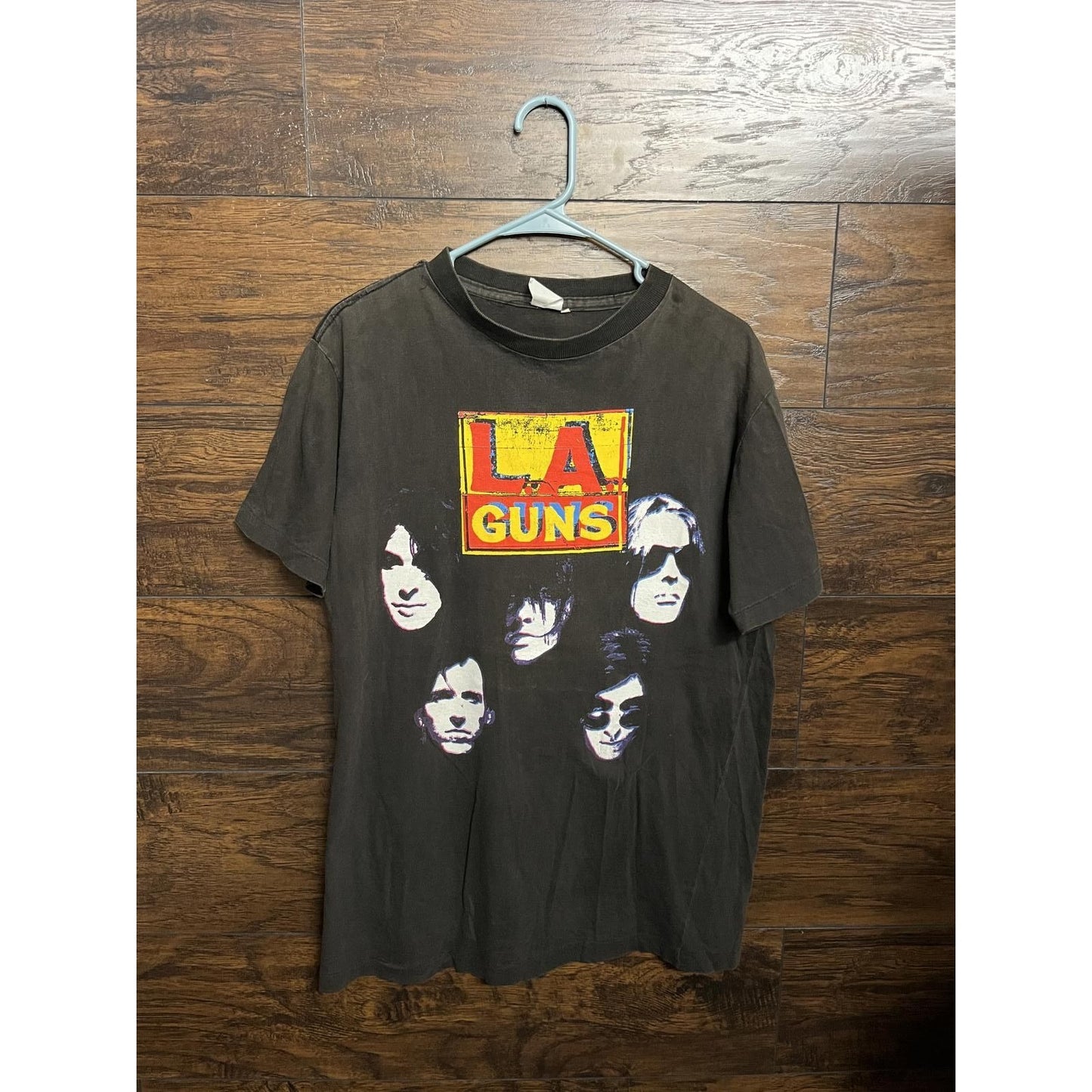 VTG LA Guns Hollywood T-shirt Tour 1991 Faces Vintage Shirt - L