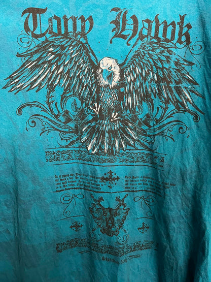 Y2K Tony Hawk Skate Tee - Screeching Hawk T-shirt - XL