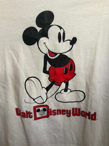 Vintage 80s Mickey Mouse Ringer Tee Walt Disney World -L
