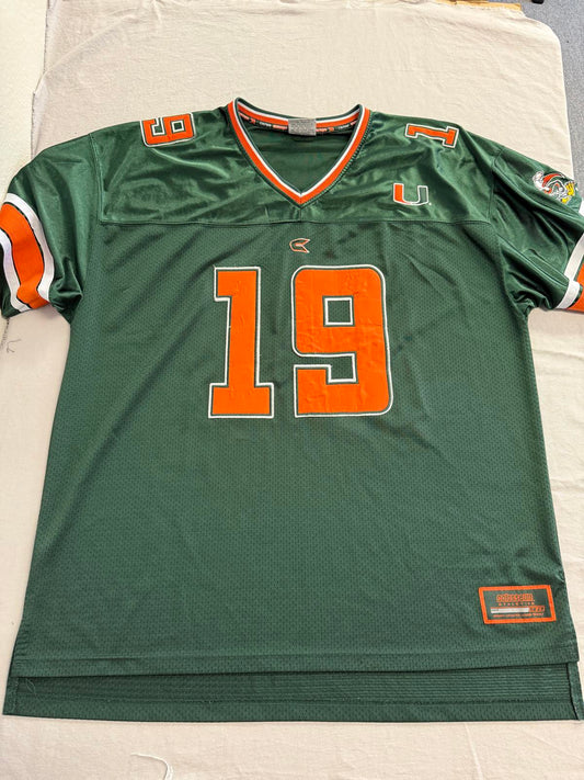 Colosseum Miami Hurricanes 19 Football Jersey Stitched XXL