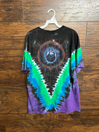 Liquid Blue Pink Floyd Tie Dye - Dark Side of the Moon Tee L