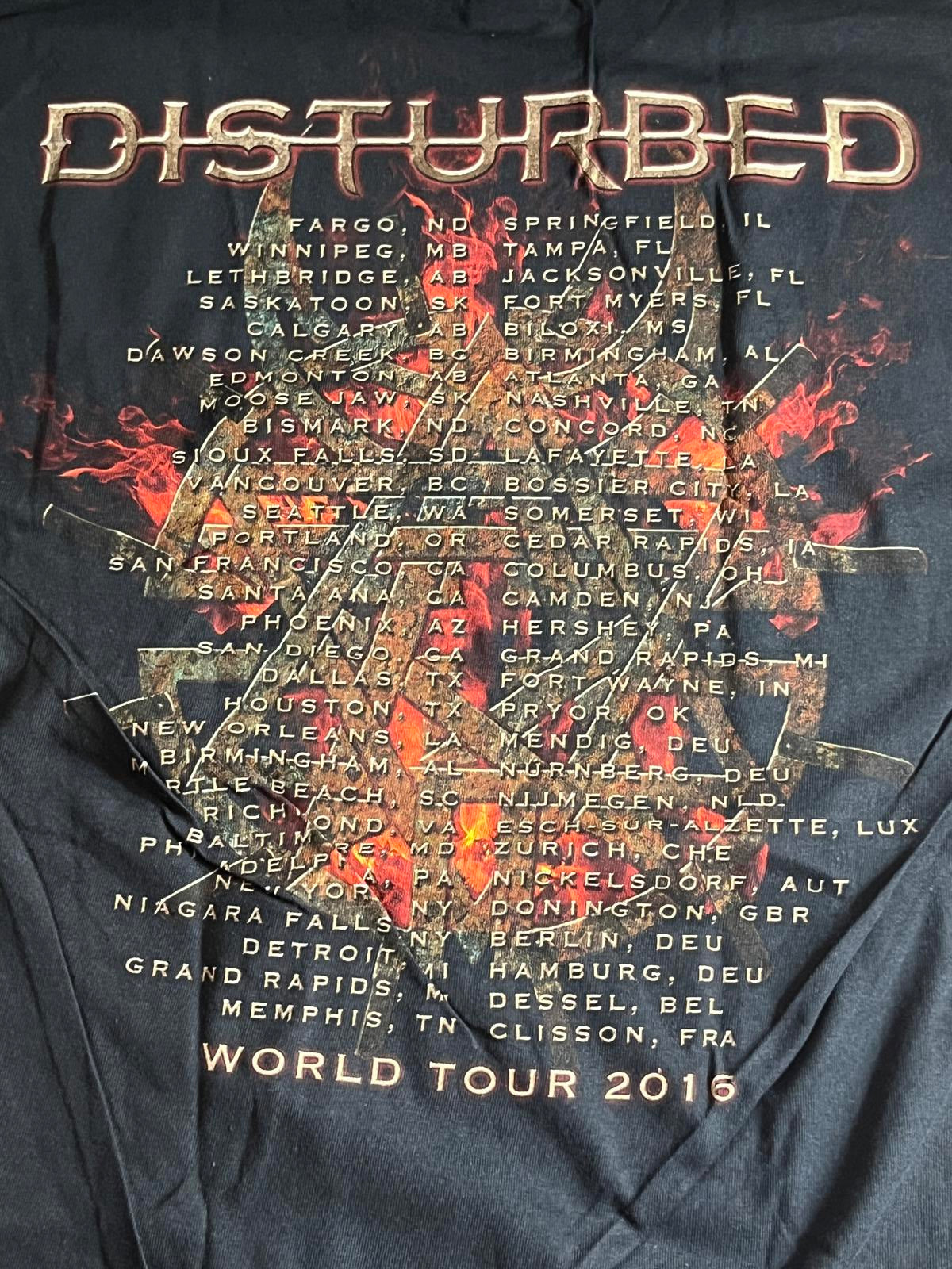 Disturbed T-shirt The Vengeful One Firebird 2016 Tour Shirt