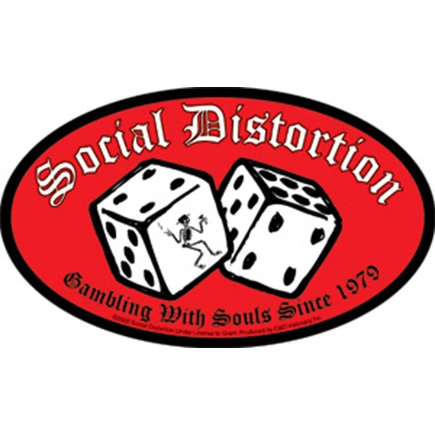 Sticker  Social Distortion Dice 5x3 C&D Vinyl Decal Stickers