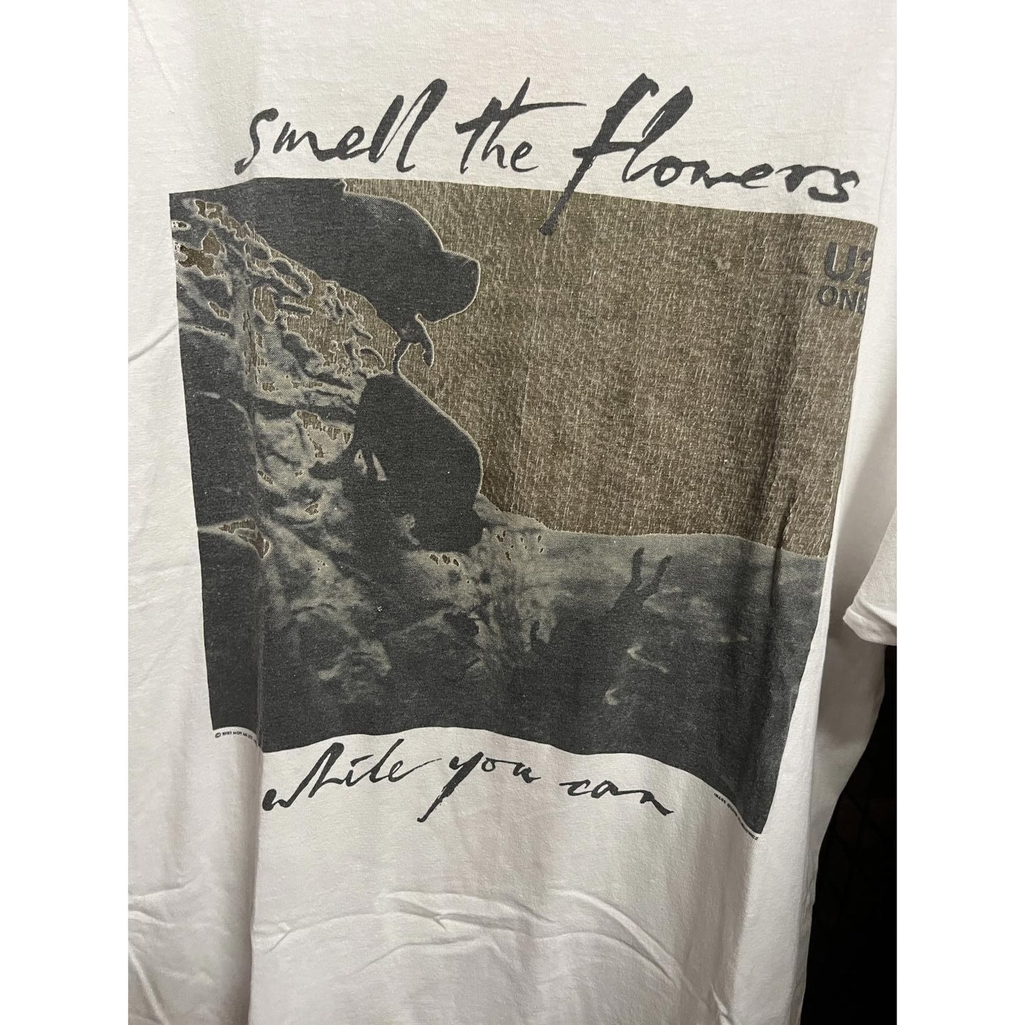 Vtg U2 Smell the Flowers T-shirt - One 1991 Single Stitch XL