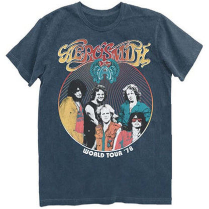 Aerosmith Band T-shirt - New/Vintage - Aerosmith World Tour Tee -Official