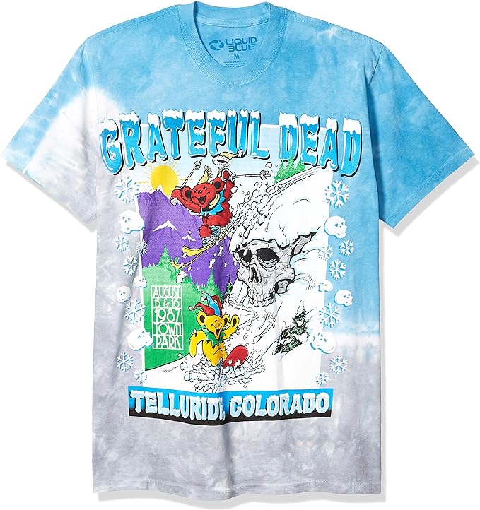 Grateful Dead Bears Ski Telluride 1987 Tie Dye Mens T-shirt – Vintage Merch