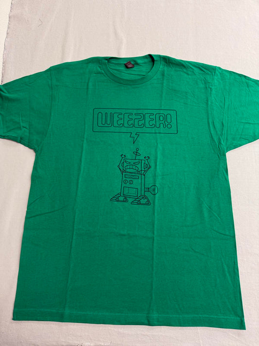 Weezer Robot T-shirt - Angry 1960s Robot Tee Green - XL