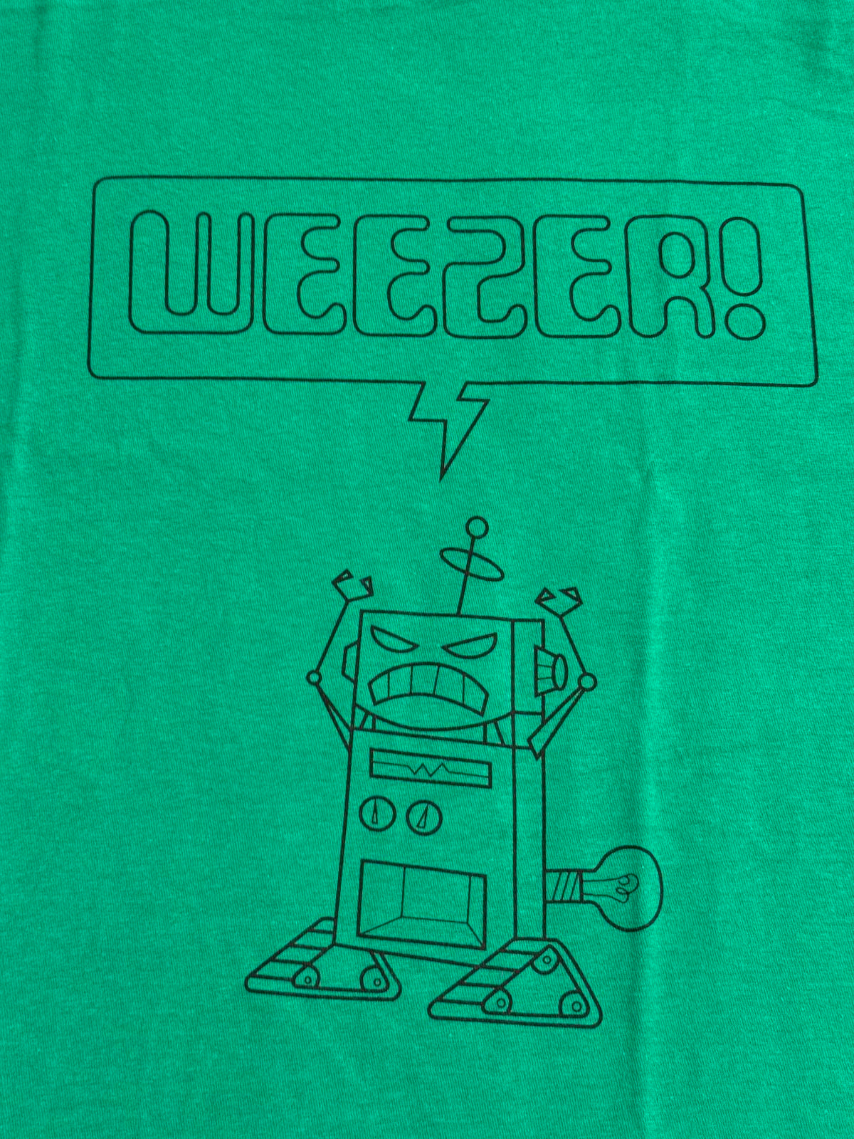 Weezer Robot T-shirt - Angry 1960s Robot Tee Green - XL