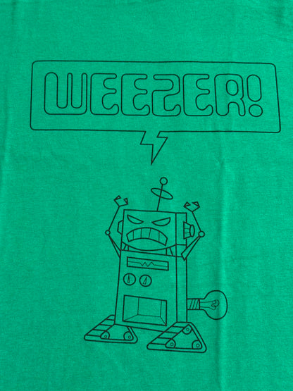 Weezer Robot T-shirt - Angry 1960s Robot Tee Green - XL