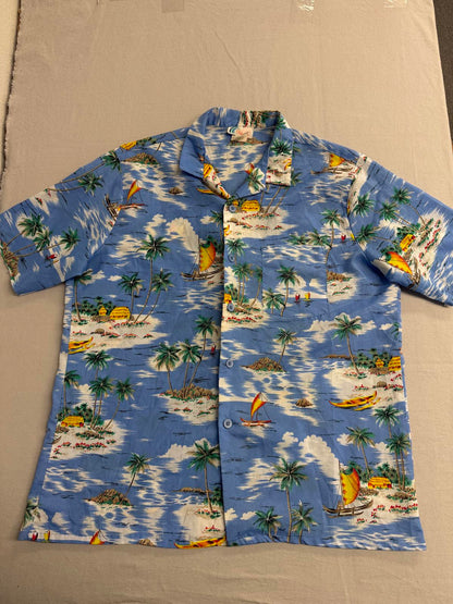 Island Mens Hawaiian Shirt Outrigger Made in Hawaii Shirt XL