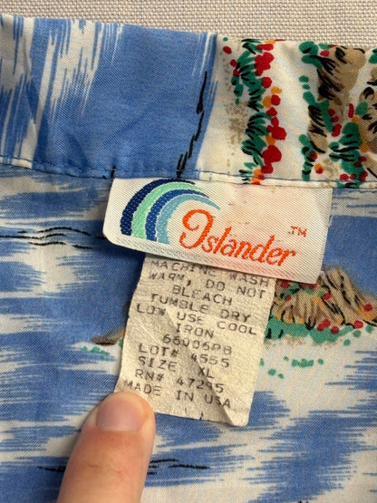 Island Mens Hawaiian Shirt Outrigger Made in Hawaii Shirt XL