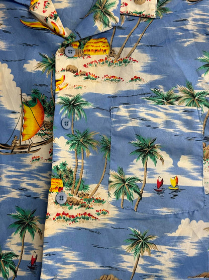 Island Mens Hawaiian Shirt Outrigger Made in Hawaii Shirt XL