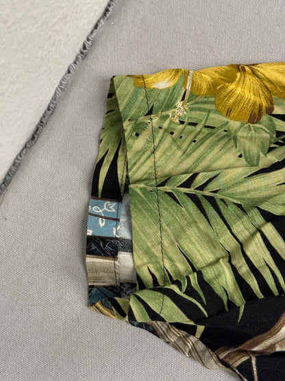 Mens Hawaii Shirt Wooden Surfboards Rayon- Made in Hawaii -M