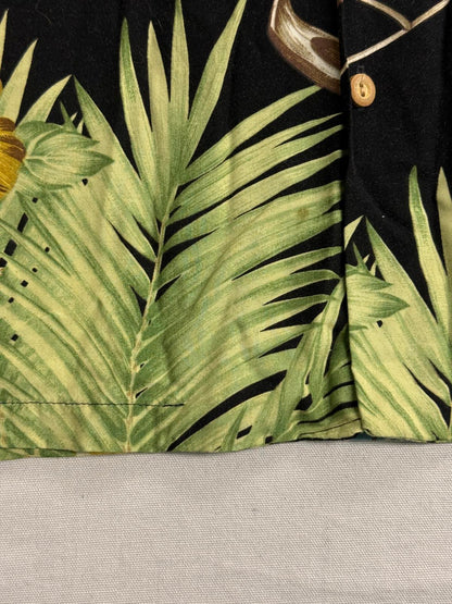 Mens Hawaii Shirt Wooden Surfboards Rayon- Made in Hawaii -M